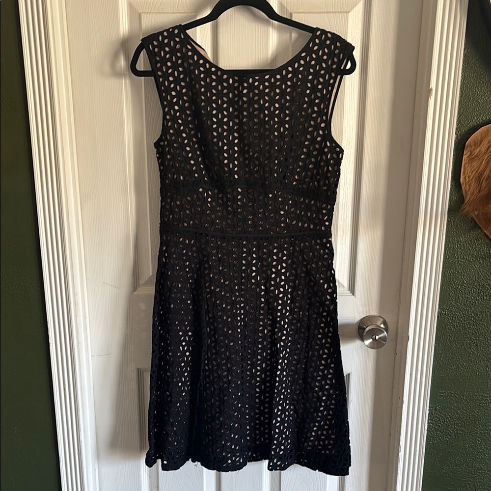 LOFT Black Sleeveless A-Line Mini Dress